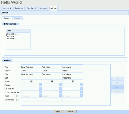 Codeless app development query config