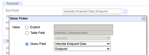 neatComponents - Send data with an Intersite Communication action
